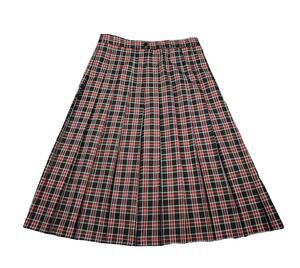 Vintage 90s NYCC NY Clothing Plaid Pleated Gothic Punk Rock Long Skirt Size 14